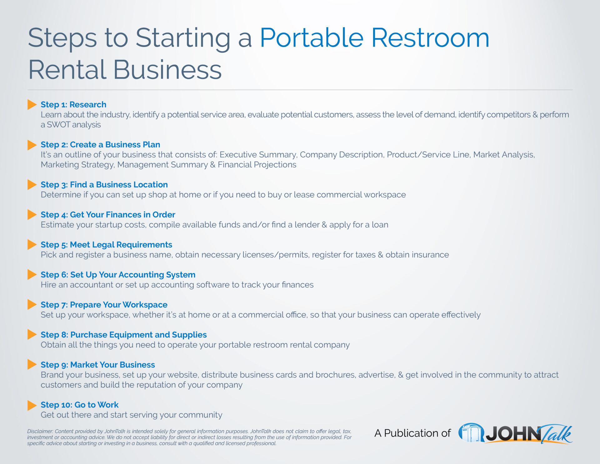 Steps to Starting a Portable Restroom Rental Business