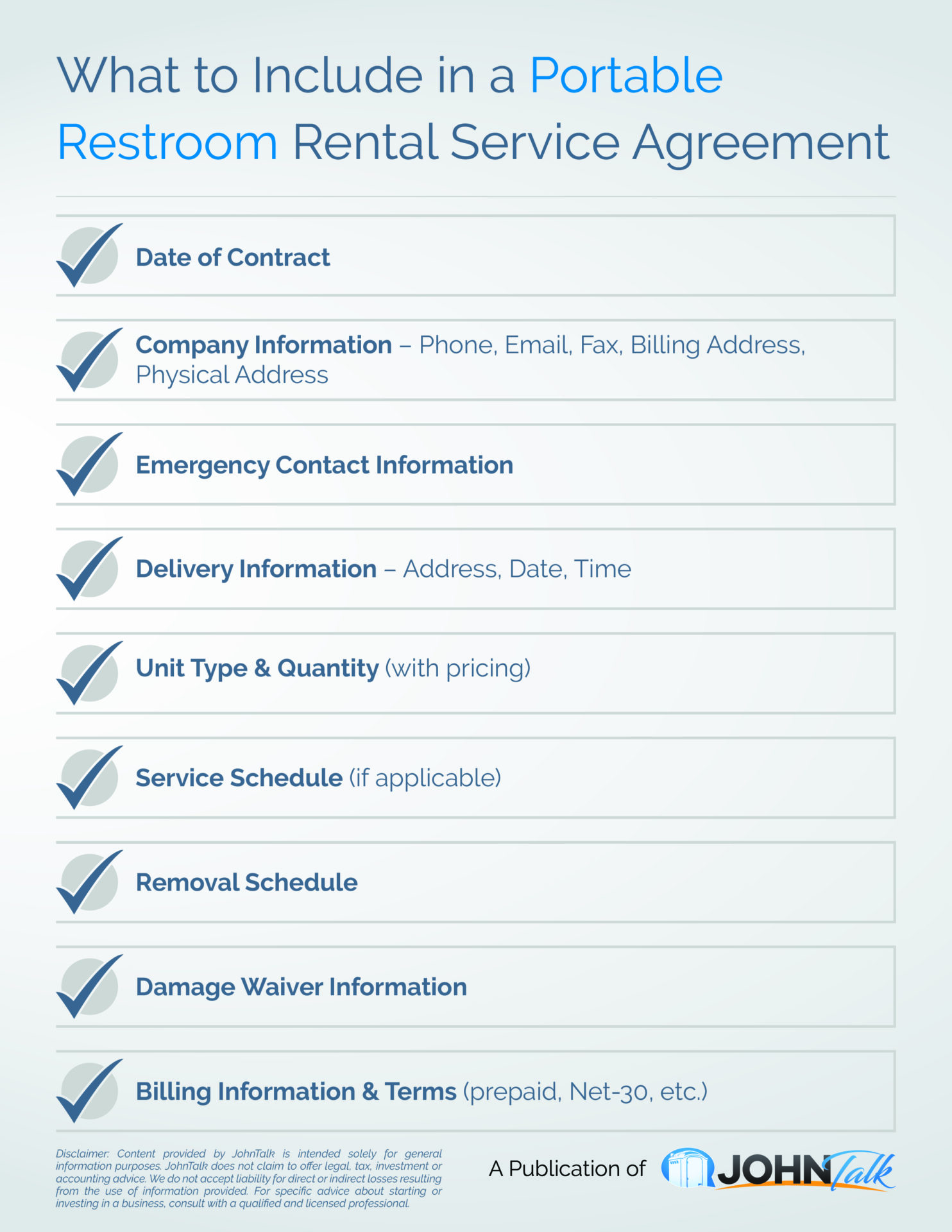 What to Include in a Portable Restroom Rental Service Agreement
