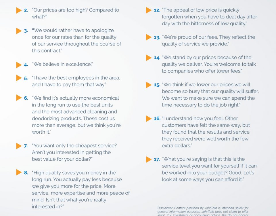 Never Defend Price Always Explain Value