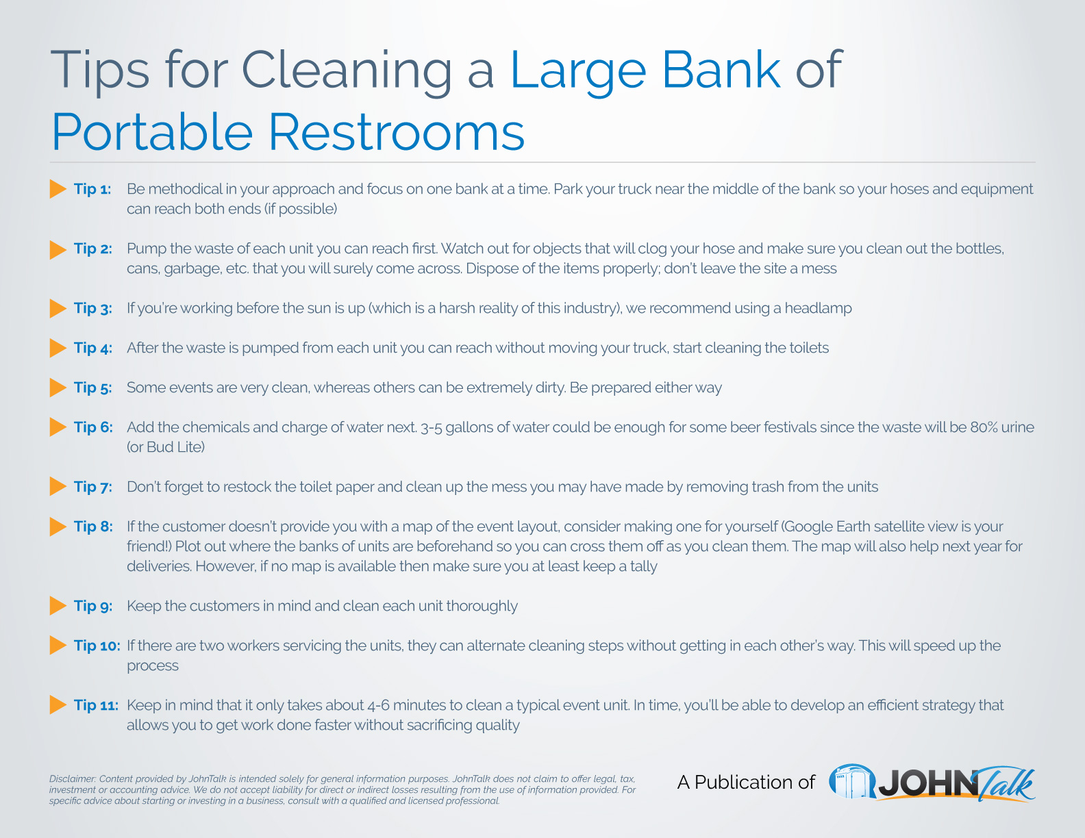 Tips for Cleaning a Large Bank of Portable Restrooms