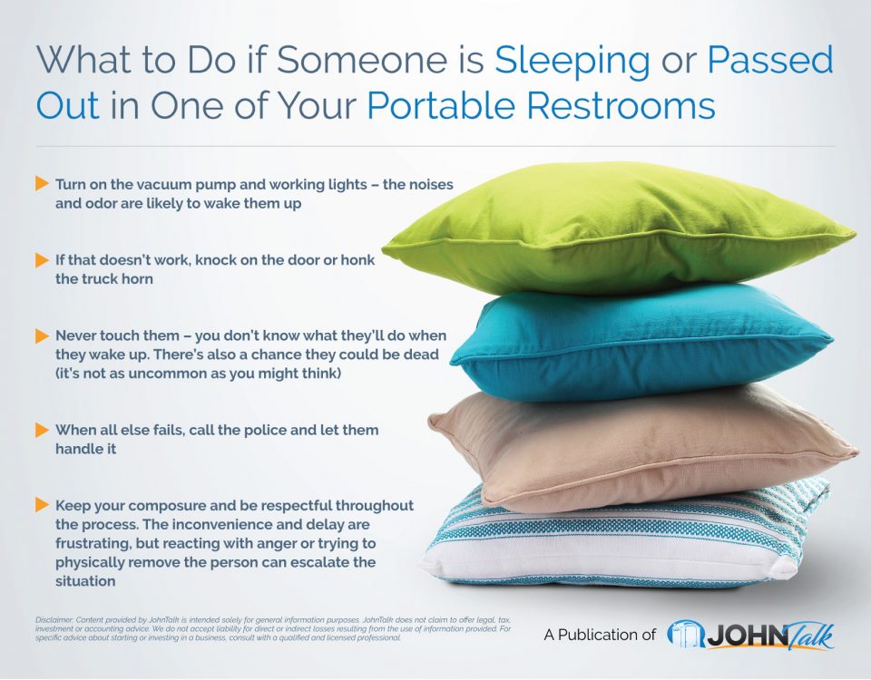 What to Do if Someone is Sleeping or Passed Out in One of Your Portable Restrooms