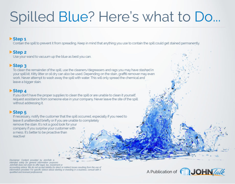 Spilled Blue Here's What To Do