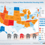 Infographic for the topic Percentage Change in Value of New Residential Housing Units - State