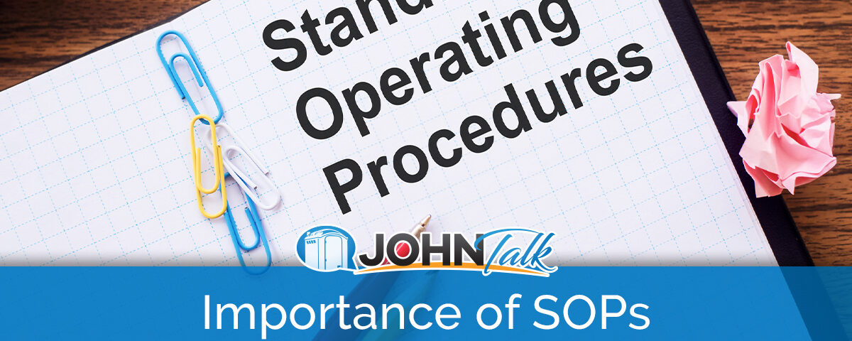 A pad of paper that says Standard Operating Procedures on it